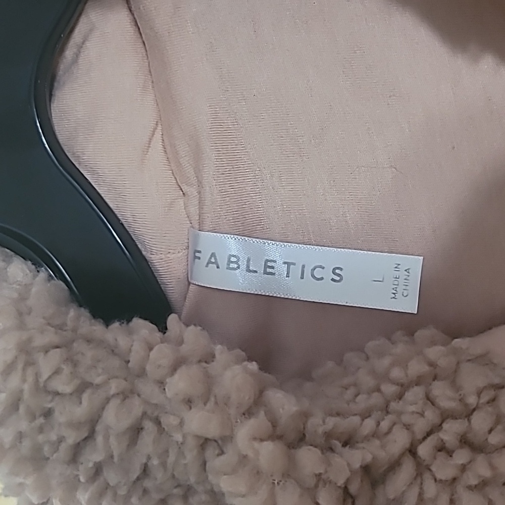 Fabletics Teddy Sherpa Full Zip Jacket Coat With Hood Size Large - Picture 5 of 8